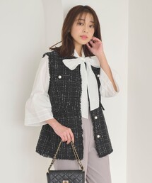 Feroux | 【好評につき追加生産決定！】ツイードペプラム ジレ(その他アウター)