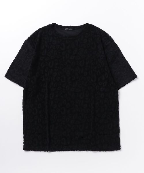 Bling Leads（ブリングリーズ）の「『Bling leads』レオパード柄クルーネックTシャツ（Tシャツ/カットソー・レディース・ブラック/ホワイト/ブルー・LARGE/MEDIUM）」の8枚目の写真