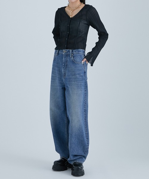 STUDIOUS(ステュディオス)の「【STUDIOUS/ステュディオス】2WAYメローディテールカーディガン(カーディガン/ボレロ・レディース・ライム/ブラック・FREE)」の14枚目の写真