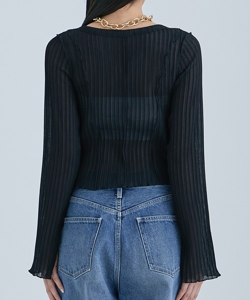 STUDIOUS(ステュディオス)の「【STUDIOUS/ステュディオス】2WAYメローディテールカーディガン(カーディガン/ボレロ・レディース・ライム/ブラック・FREE)」の17枚目の写真