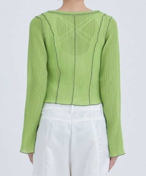 STUDIOUS(ステュディオス)の「【STUDIOUS/ステュディオス】2WAYメローディテールカーディガン(カーディガン/ボレロ・レディース・ライム/ブラック・FREE)」の13枚目の写真