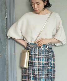 OPAQUE.CLIP | UVボートネックコットンニット/ボリューム袖【洗濯機洗い可】(ニット/セーター)