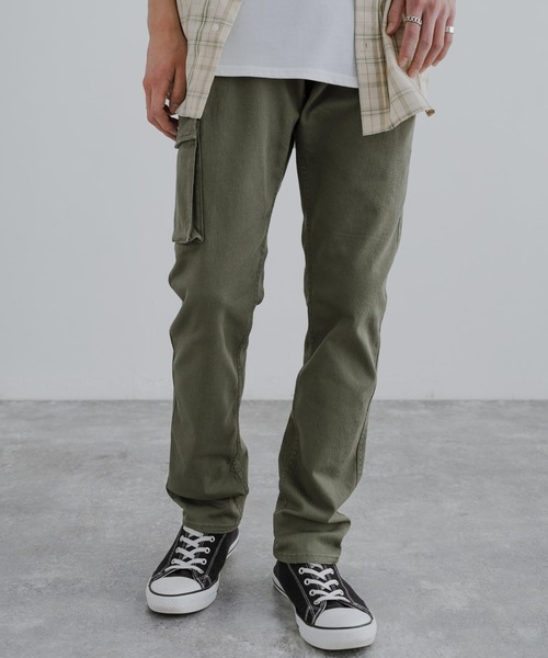 KRIFF MAYER（クリフメイヤー）の「KRIFF MAYER クリフメイヤー ストレッチスリムカーゴパンツ（カーゴパンツ・メンズ・ブラック/カーキ/ダークネイビー/サンドベージュ・S/M/L/XL）」の4枚目の写真