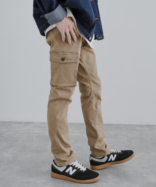 KRIFF MAYER（クリフメイヤー）の「KRIFF MAYER クリフメイヤー ストレッチスリムカーゴパンツ（カーゴパンツ・メンズ・ブラック/カーキ/ダークネイビー/サンドベージュ・S/M/L/XL）」の3枚目の写真