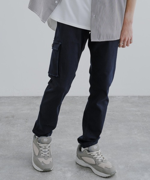 KRIFF MAYER（クリフメイヤー）の「KRIFF MAYER クリフメイヤー ストレッチスリムカーゴパンツ（カーゴパンツ・メンズ・ブラック/カーキ/ダークネイビー/サンドベージュ・S/M/L/XL）」の7枚目の写真