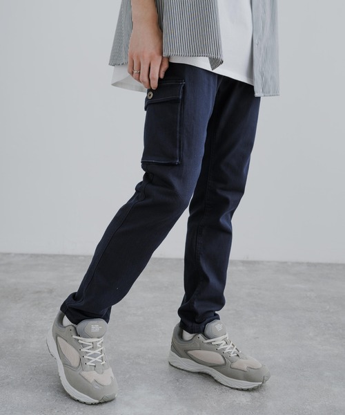 KRIFF MAYER（クリフメイヤー）の「KRIFF MAYER クリフメイヤー ストレッチスリムカーゴパンツ（カーゴパンツ・メンズ・ブラック/カーキ/ダークネイビー/サンドベージュ・S/M/L/XL）」の8枚目の写真