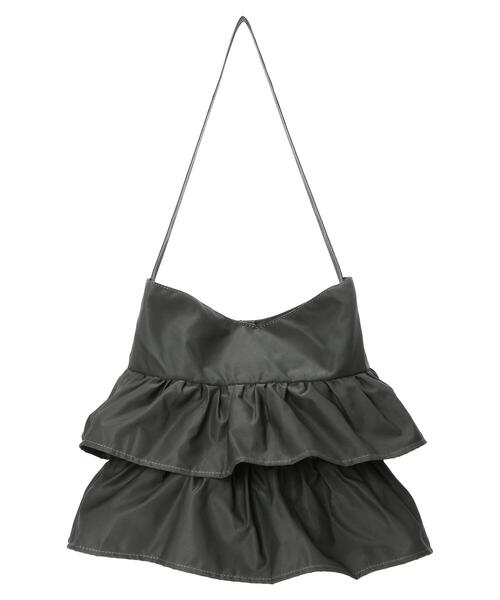 Green Parks(グリーンパークス)の「OTO.HA.フリルショルダーバッグ(ショルダーバッグ・レディース・カーキ/チャコールグレー・FREE)」の2枚目の写真