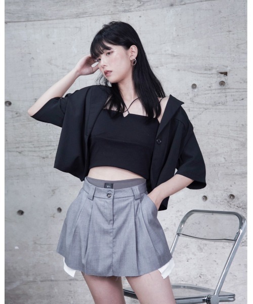 Y/lim(イリム)の「2ピースロゴレイヤードミニスカート(スカート・レディース・グレー/ブラック・M/L)」の22枚目の写真