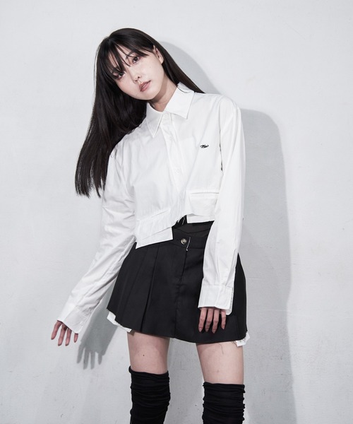 Y/lim(イリム)の「2ピースロゴレイヤードミニスカート(スカート・レディース・グレー/ブラック・M/L)」の16枚目の写真
