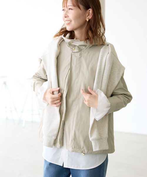 ROPE' PICNIC(ロペピクニック)の「花粉ガード/ライナー付きメモリーツイルマウンテンパーカー(マウンテンパーカー・レディース・ベージュ/ネイビー/ブラウン/カーキ/ブラック・38/40)」の7枚目の写真