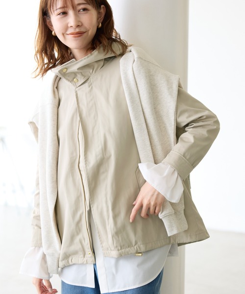 ROPE' PICNIC(ロペピクニック)の「花粉ガード/ライナー付きメモリーツイルマウンテンパーカー(マウンテンパーカー・レディース・ベージュ/ネイビー/ブラウン/カーキ/ブラック・38/40)」の8枚目の写真