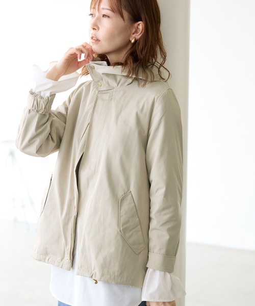 ROPE' PICNIC(ロペピクニック)の「花粉ガード/ライナー付きメモリーツイルマウンテンパーカー(マウンテンパーカー・レディース・ベージュ/ネイビー/ブラウン/カーキ/ブラック・38/40)」の9枚目の写真