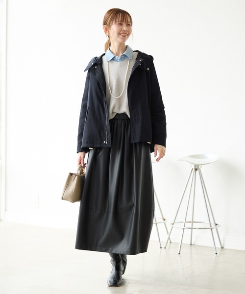 ROPE' PICNIC(ロペピクニック)の「花粉ガード/ライナー付きメモリーツイルマウンテンパーカー(マウンテンパーカー・レディース・ベージュ/ネイビー/ブラウン/カーキ/ブラック・38/40)」の11枚目の写真