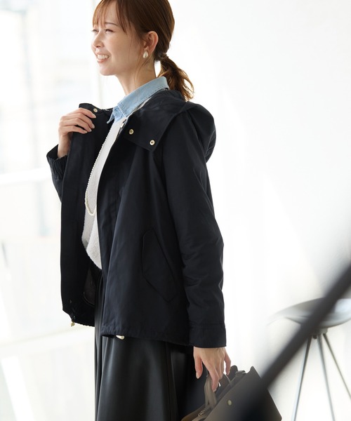 ROPE' PICNIC(ロペピクニック)の「花粉ガード/ライナー付きメモリーツイルマウンテンパーカー(マウンテンパーカー・レディース・ベージュ/ネイビー/ブラウン/カーキ/ブラック・38/40)」の14枚目の写真