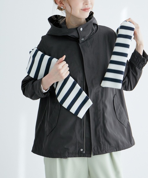 ROPE' PICNIC(ロペピクニック)の「花粉ガード/ライナー付きメモリーツイルマウンテンパーカー(マウンテンパーカー・レディース・ベージュ/ネイビー/ブラウン/カーキ/ブラック・38/40)」の19枚目の写真