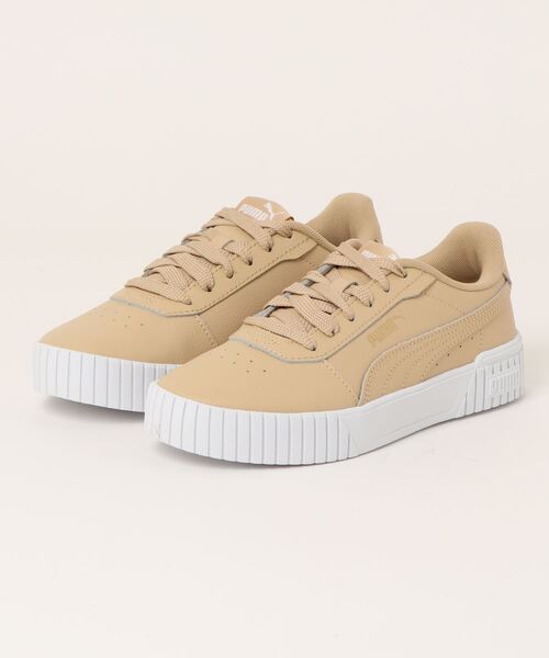 PUMA(プーマ)の「《PUMA》プーマ キャリーナ 2.0(スニーカー・レディース・ピンク/サンドベージュ・23.0cm/24.5cm/24.0cm/26.0cm/25.0cm/23.5cm/22.5cm/25.5cm)」の1枚目の写真