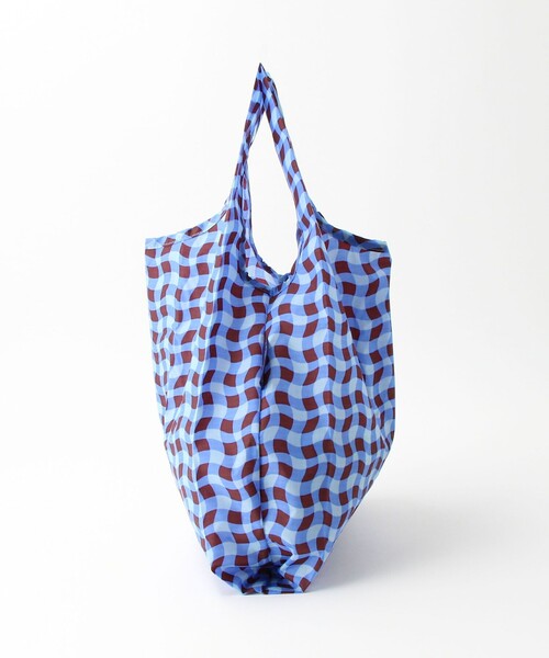 BAGGU（バグー）の「＜BAGGU＞ウェービーギンガム ポケッタブルバッグ/BABY（エコバッグ/サブバッグ・レディース・コバルトブルー/ライトピンク・FREE）」の6枚目の写真