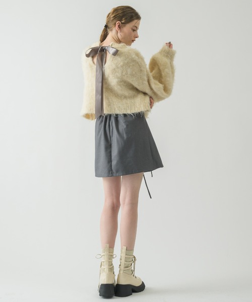 idem（イデム）の「back ribbon mohair knit/バックリボンモヘアニット（ニット/セーター・レディース・パープル/アイボリー・FREE）」の12枚目の写真