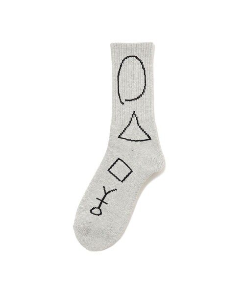 TOKYO CULTUART by BEAMS(トウキョウカルチャートバイビームス)の「平山昌尚(HIMAA) / ◯△□ SOX(ソックス/靴下・メンズ・ブラック/ホワイト/グレー・ONE SIZE)」の3枚目の写真