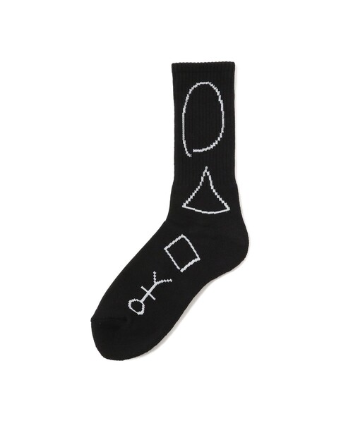 TOKYO CULTUART by BEAMS(トウキョウカルチャートバイビームス)の「平山昌尚(HIMAA) / ◯△□ SOX(ソックス/靴下・メンズ・ブラック/ホワイト/グレー・ONE SIZE)」の2枚目の写真