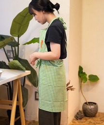 TRADITION ACOUSTIC.（トラディションアコースティック）の「∴【 tradition acoustic. / トラディション アコースティック】 日本製 ホルターネック ギンガムチェック エプロン TDI（エプロン）」