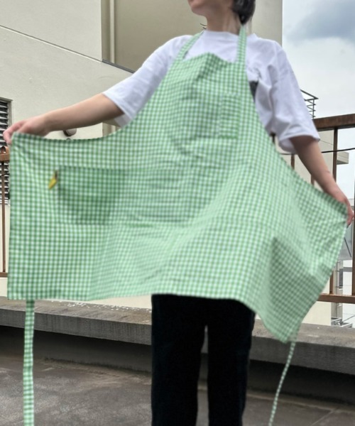 ∴【 tradition acoustic. / トラディション アコースティック】 日本製 ホルターネック ギンガムチェック エプロン TDI（エプロン）｜TRADITION ACOUSTIC.（トラディションアコースティック）