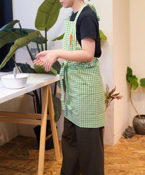 ∴【 tradition acoustic. / トラディション アコースティック】 日本製 ホルターネック ギンガムチェック エプロン TDI（エプロン）｜TRADITION ACOUSTIC.（トラディションアコースティック）