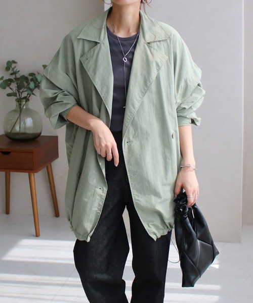 Social GIRL（ソーシャルガール）の「2wayダブルテーラーコート（テーラードジャケット・レディース・ブラック/オフホワイト/グリーン/ベージュ・M/L）」の4枚目の写真