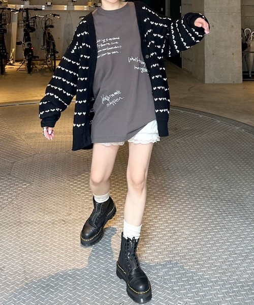 Alley by w closet(アリーバイダブルクローゼット)の「【Alley / 前後2WAY / WEB限定カラー】ハートボーダーニットカーディガン(カーディガン/ボレロ・レディース・グリーン/ブラック×ホワイト/ホワイト×ブラック/サックスブルー/ピンク/ホワイト系その他・FREE)」の16枚目の写真