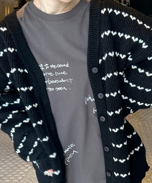 Alley by w closet(アリーバイダブルクローゼット)の「【Alley / 前後2WAY / WEB限定カラー】ハートボーダーニットカーディガン(カーディガン/ボレロ・レディース・グリーン/ブラック×ホワイト/ホワイト×ブラック/サックスブルー/ピンク/ホワイト系その他・FREE)」の18枚目の写真