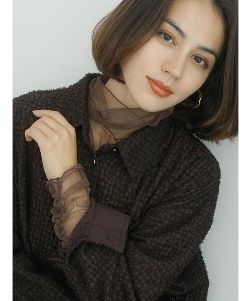 Te chichi(テチチ)の「ラメチュールタートル(Tシャツ/カットソー・レディース・グレー/ブラウン/チャコールグレー・F)」の1枚目の写真