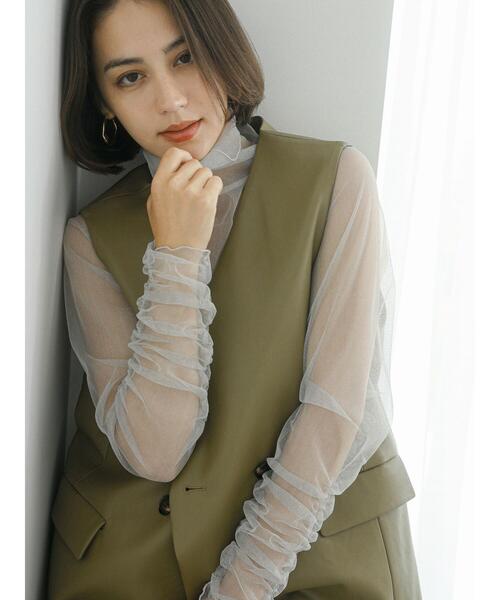 Te chichi(テチチ)の「ラメチュールタートル(Tシャツ/カットソー・レディース・グレー/ブラウン/チャコールグレー・F)」の15枚目の写真