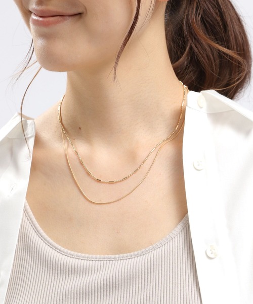 GLOBAL WORK Smile Seed Store（グローバルワーク スマイルシードストア）の「2WAYチェーンネックレス/188572（ネックレス・レディース・ホワイト系その他3/ホワイト/ホワイト系その他2・FREE）」の10枚目の写真