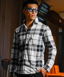 SOMEDIFF | イタリアンカラー総柄長袖シャツ メンズ 無地 千鳥柄 チェックシャツ スリムフィット 秋服 冬服(シャツ/ブラウス)