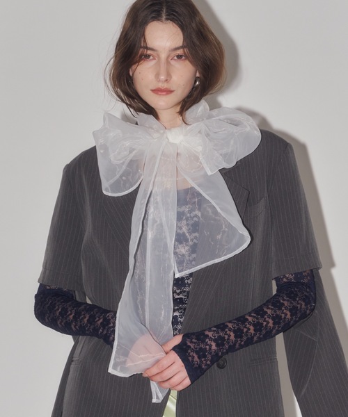 ジャンク品　VALENTINO　ワンピース　レース　リボンチョーカー　ボウタイ ROJITA（ロジータ）の「レース切替リボンチョーカーOP