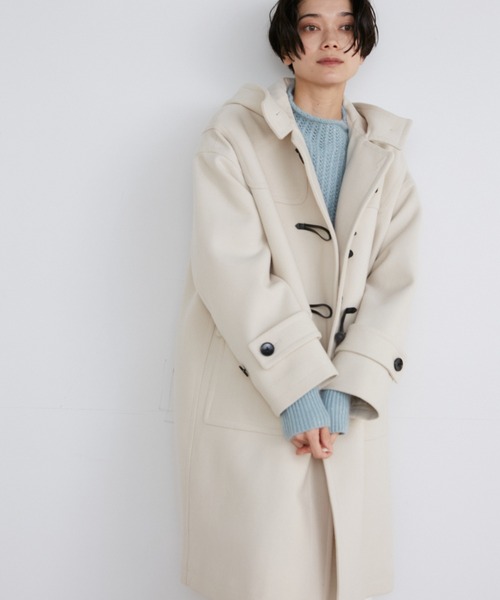 INED(イネド)の「ニューイングランドラムメルトンダッフルコート(ダッフルコート・レディース・キャメル/ネイビー/オフホワイト/レッド・9号/11号/7号)」の14枚目の写真