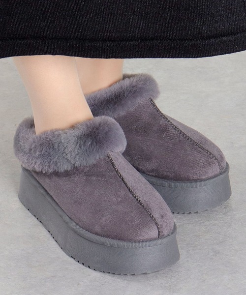 Dedes（デデス）の「厚底 ファースリッポン ムートンショートブーツ (6360)(6361)(6362)(6366)/Dedes（ブーツ・レディース・グレー系2/ブラウン系6/グレー/ブラック系1/グレー系1/ブラック/ブラウン系2/グレー系6/ブラウン/ブラック系6/ブラック系2/ブラウン系1/ベージュ系1/ベージュ/ベージュ系6/ベージュ系2・40/44/36/42/38/34）」の8枚目の写真