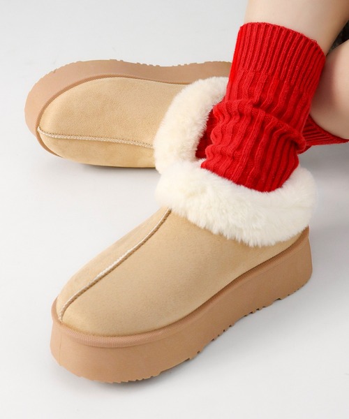 Dedes（デデス）の「厚底 ファースリッポン ムートンショートブーツ (6360)(6361)(6362)(6366)/Dedes（ブーツ・レディース・グレー系2/ブラウン系6/グレー/ブラック系1/グレー系1/ブラック/ブラウン系2/グレー系6/ブラウン/ブラック系6/ブラック系2/ブラウン系1/ベージュ系1/ベージュ/ベージュ系6/ベージュ系2・40/44/36/42/38/34）」の16枚目の写真