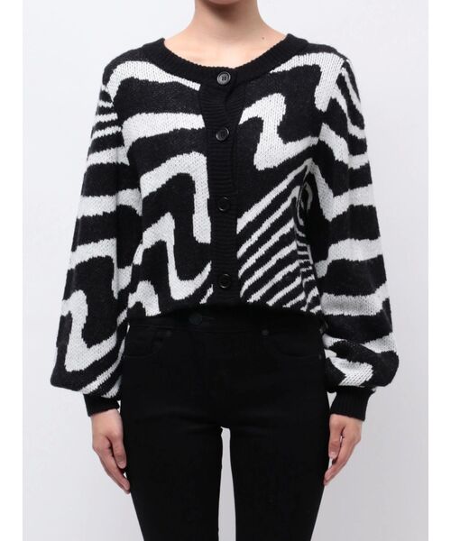 EMODA(エモダ)の「ツートーンゼブラカーディガン(カーディガン/ボレロ・レディース・ブラック/ミント/ブラウン・FREE)」の16枚目の写真
