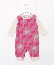 nino（ニノ）の「ねこジャカードロンパース(日本製)（ロンパース・キッズ）」