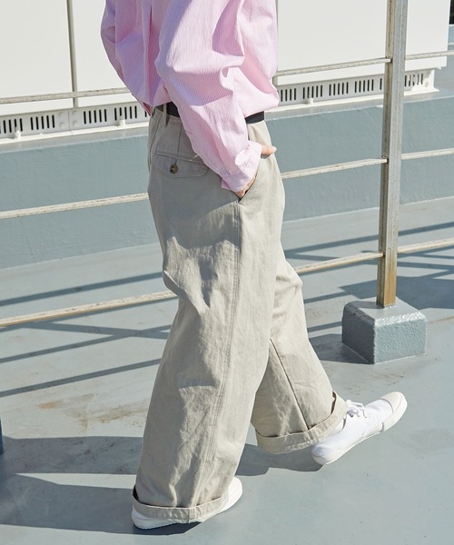 PAR ICI（パーリッシィ）の「雲斎ナチュラルヴィンテージワッシャー チノパンツ（チノパンツ・レディース・ベージュ/ネイビー・FREE）」の2枚目の写真