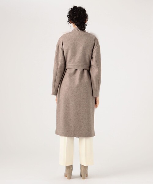 BLANCHA ファーコート セール】BLANCHA ファーコンビウールコート（その他アウター