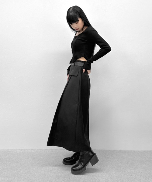 LVEU.】フロントジップオープンネックトップス / トップス