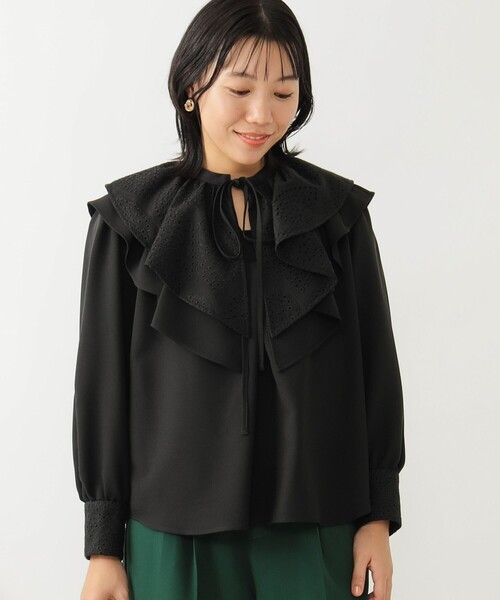 B:MING by BEAMS(ビーミングバイビームス)の「B:MING by BEAMS / 2WAY カラー 刺繍 ブラウス(シャツ/ブラウス・レディース・イエロー系その他5/ブラック・SMALL/MEDIUM)」の2枚目の写真