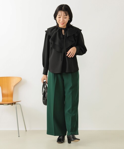 B:MING by BEAMS(ビーミングバイビームス)の「B:MING by BEAMS / 2WAY カラー 刺繍 ブラウス(シャツ/ブラウス・レディース・イエロー系その他5/ブラック・SMALL/MEDIUM)」の5枚目の写真