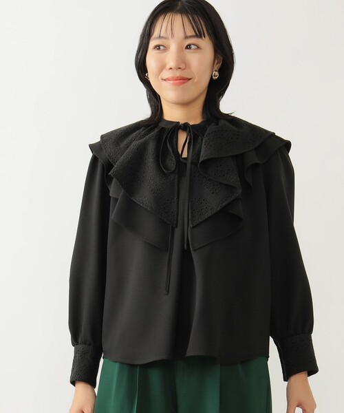 B:MING by BEAMS(ビーミングバイビームス)の「B:MING by BEAMS / 2WAY カラー 刺繍 ブラウス(シャツ/ブラウス・レディース・イエロー系その他5/ブラック・SMALL/MEDIUM)」の7枚目の写真