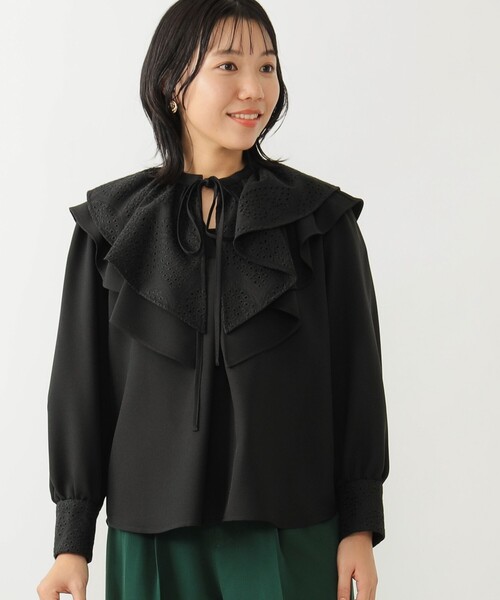 B:MING by BEAMS(ビーミングバイビームス)の「B:MING by BEAMS / 2WAY カラー 刺繍 ブラウス(シャツ/ブラウス・レディース・イエロー系その他5/ブラック・SMALL/MEDIUM)」の8枚目の写真