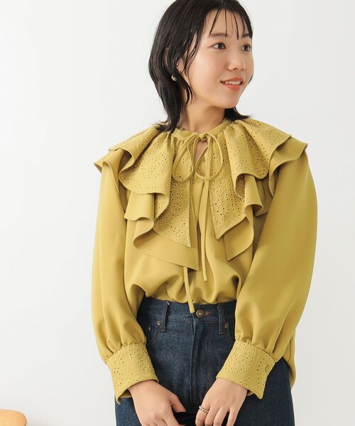 B:MING by BEAMS(ビーミングバイビームス)の「B:MING by BEAMS / 2WAY カラー 刺繍 ブラウス(シャツ/ブラウス・レディース・イエロー系その他5/ブラック・SMALL/MEDIUM)」の14枚目の写真
