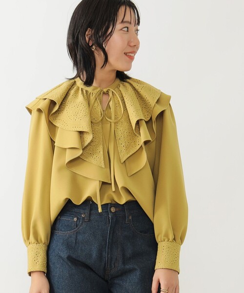 B:MING by BEAMS(ビーミングバイビームス)の「B:MING by BEAMS / 2WAY カラー 刺繍 ブラウス(シャツ/ブラウス・レディース・イエロー系その他5/ブラック・SMALL/MEDIUM)」の15枚目の写真