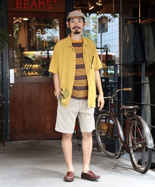 REMI RELIEF（レミレリーフ）の「REMI RELIEF × BEAMS PLUS / 別注 Cut Jacquard Aloha Shirt Solid（シャツ/ブラウス・メンズ・イエロー・SMALL/X-LARGE/LARGE/MEDIUM）」の2枚目の写真